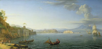 Uitzicht op Napels, 1750 door Adrien Manglard